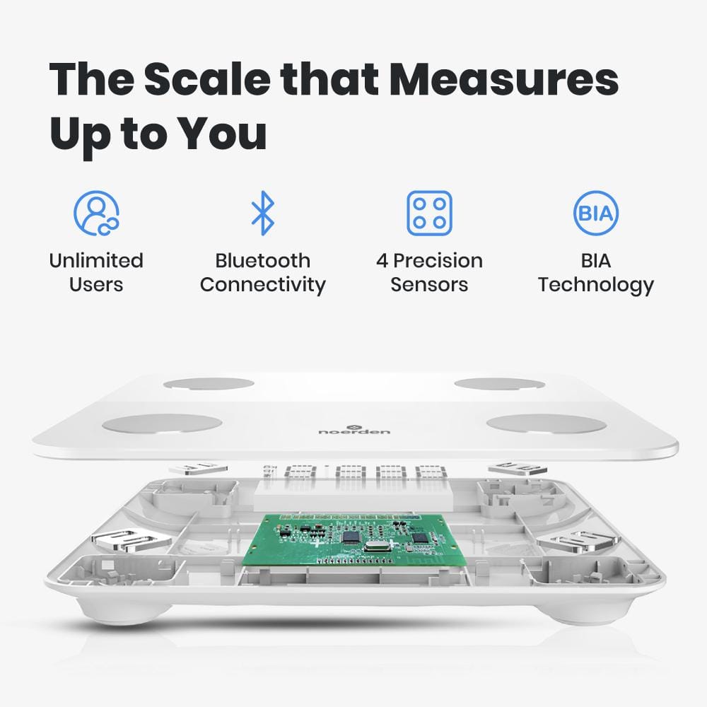 White Smart Scale with Bluetooth Detailed Body Composition Analysis