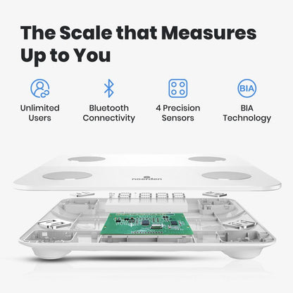 White Smart Scale with Bluetooth Detailed Body Composition Analysis