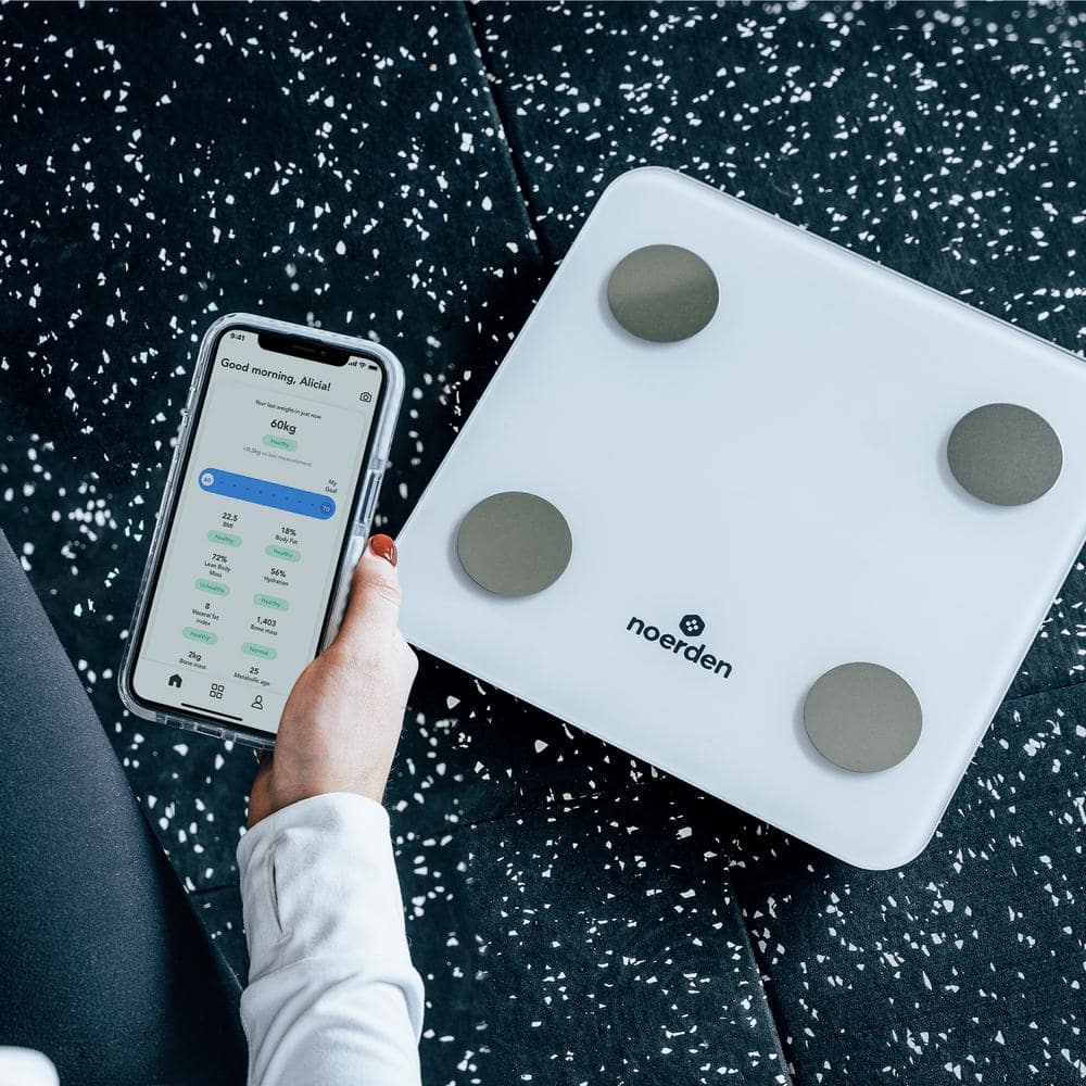 White Smart Scale with Bluetooth Detailed Body Composition Analysis