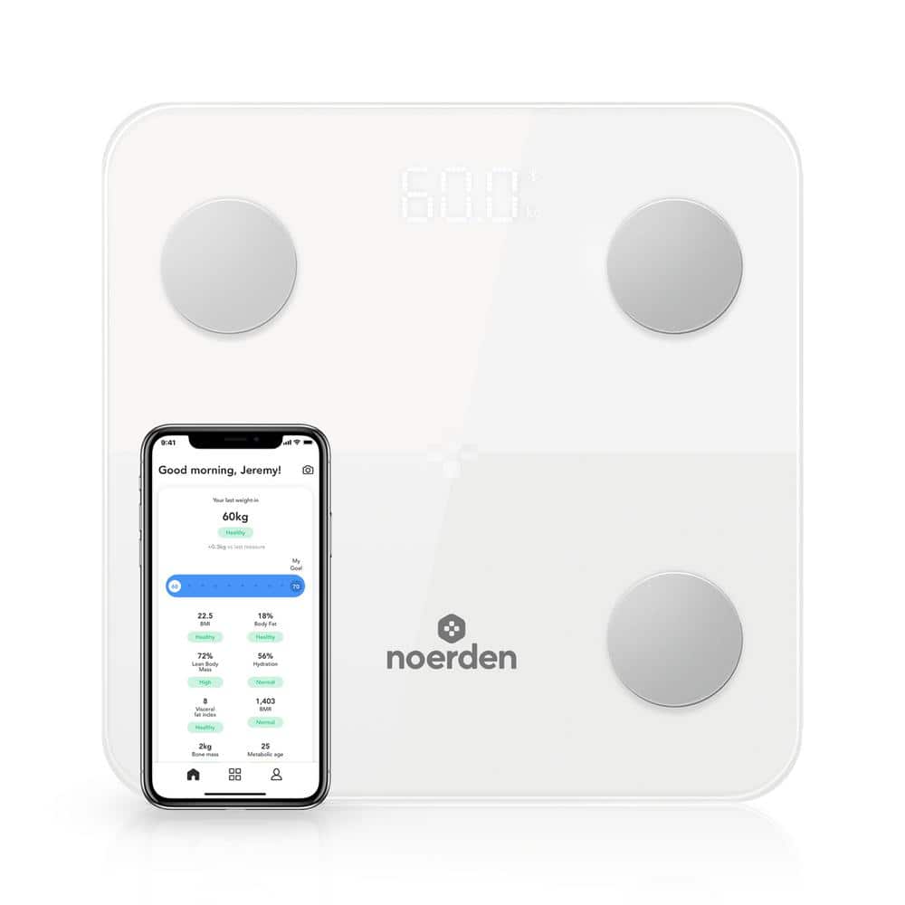 White Smart Scale with Bluetooth Detailed Body Composition Analysis